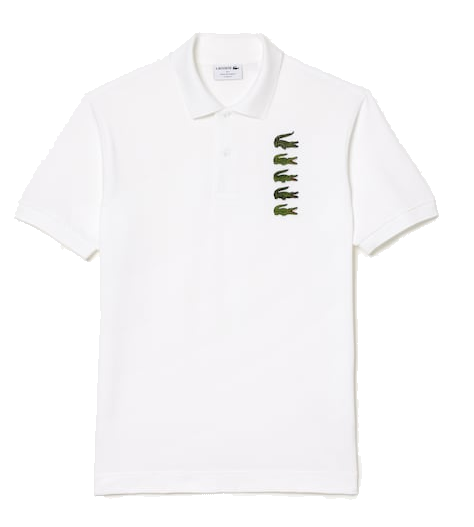 Lacoste Lacoste X Netflix Polo Pique Shirt Print Crocodile Insignia White