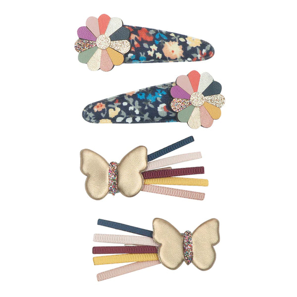 Mimi & Lula Hair Clips Set Of 4 Winter Ivy Butterfly Clips