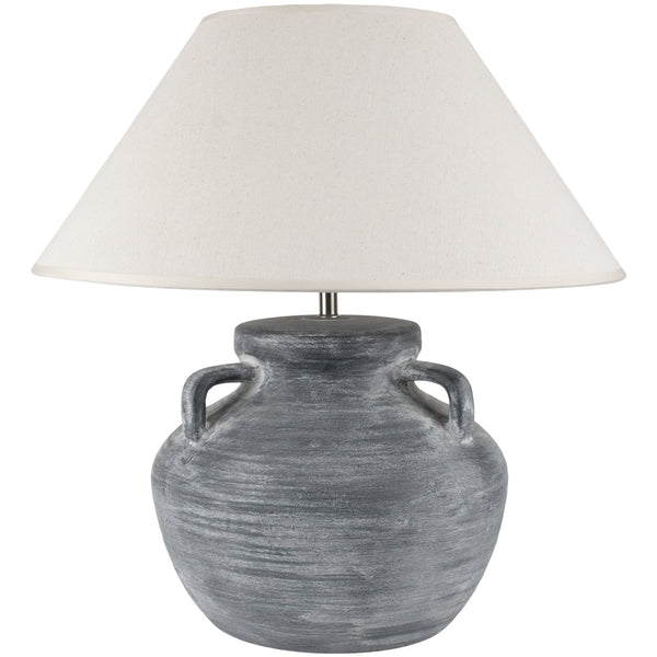 home Stoneware Lamp Amphora Soot with Cream Shade