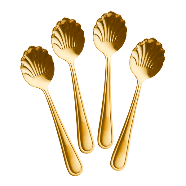 rice Stainless Steel Teaspoons In Gold - Set Of 4