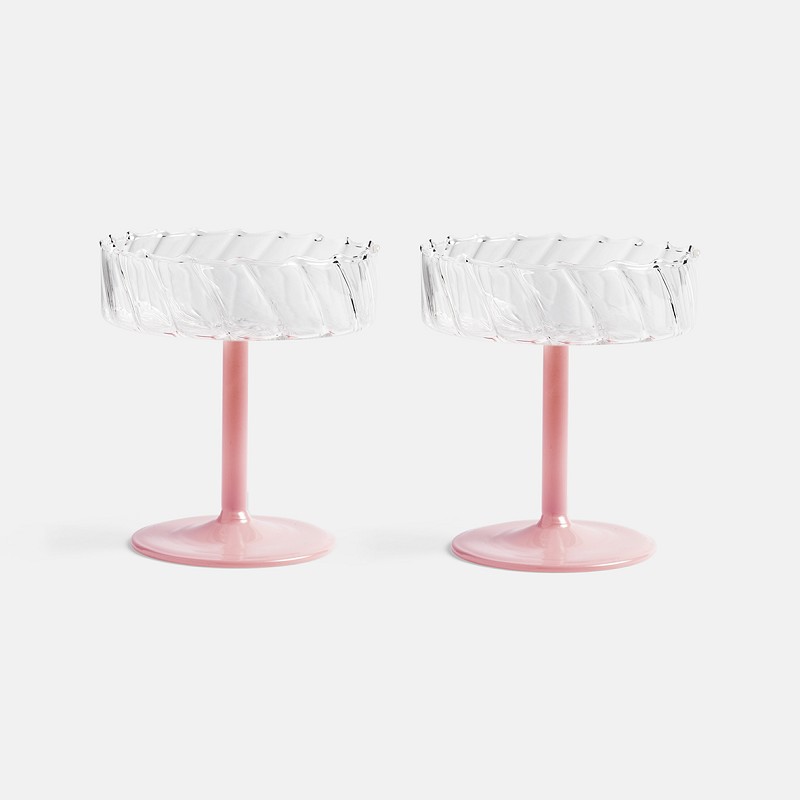 &klevering Coupe Twirl Glasses Pink - Set Of 2