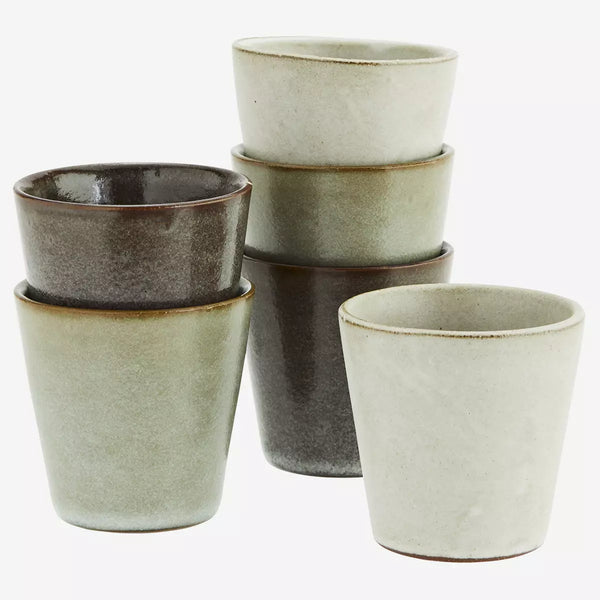 Madam Stoltz Set of 6 Stoneware Cups