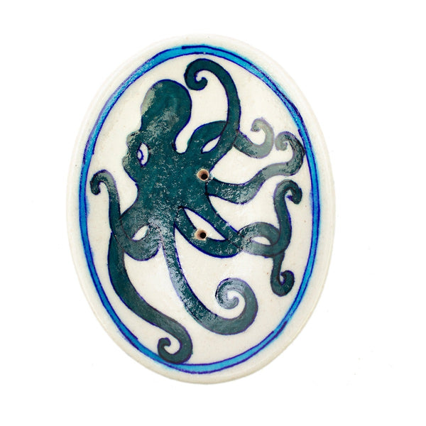 AARVEN Jaipur Hand Painted Indian Soap Dish 'octopus'