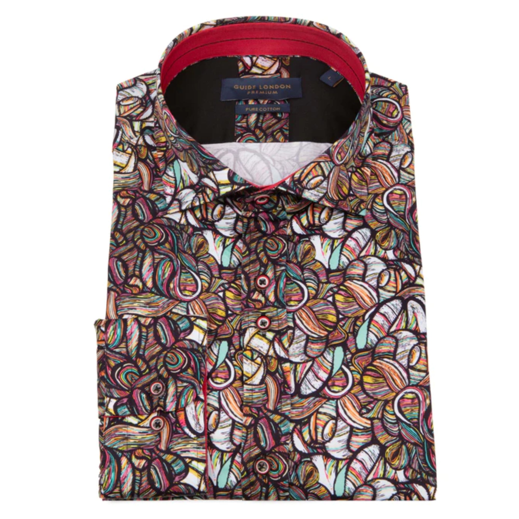 Guide London Abstract Stain Glass Print Shirt - Pink / Multi