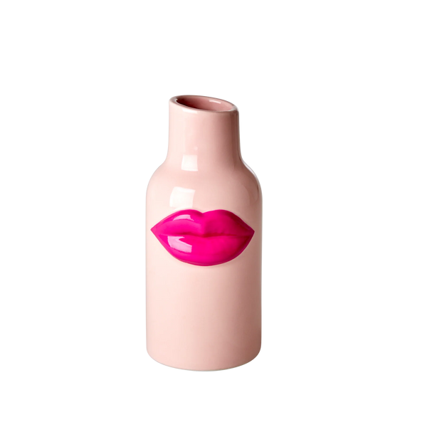 rice Pink Ceramic Lips Vase - Small
