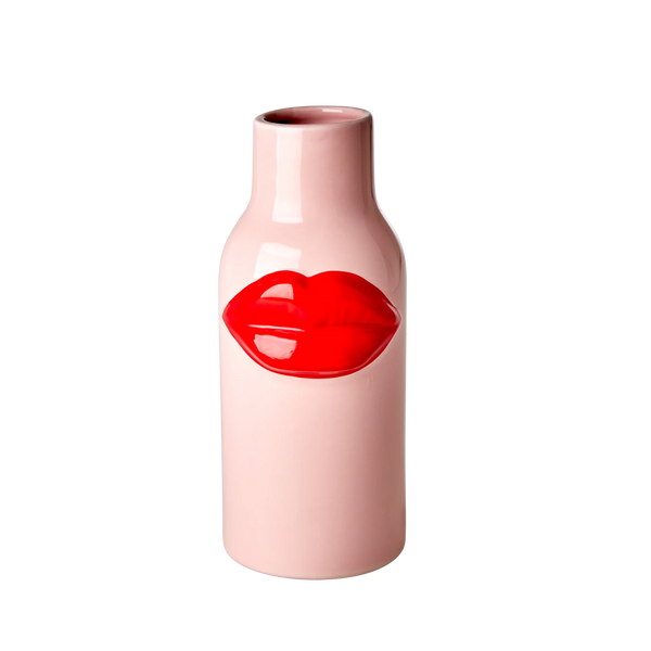 rice Large Pink Ceramic Lips Vase