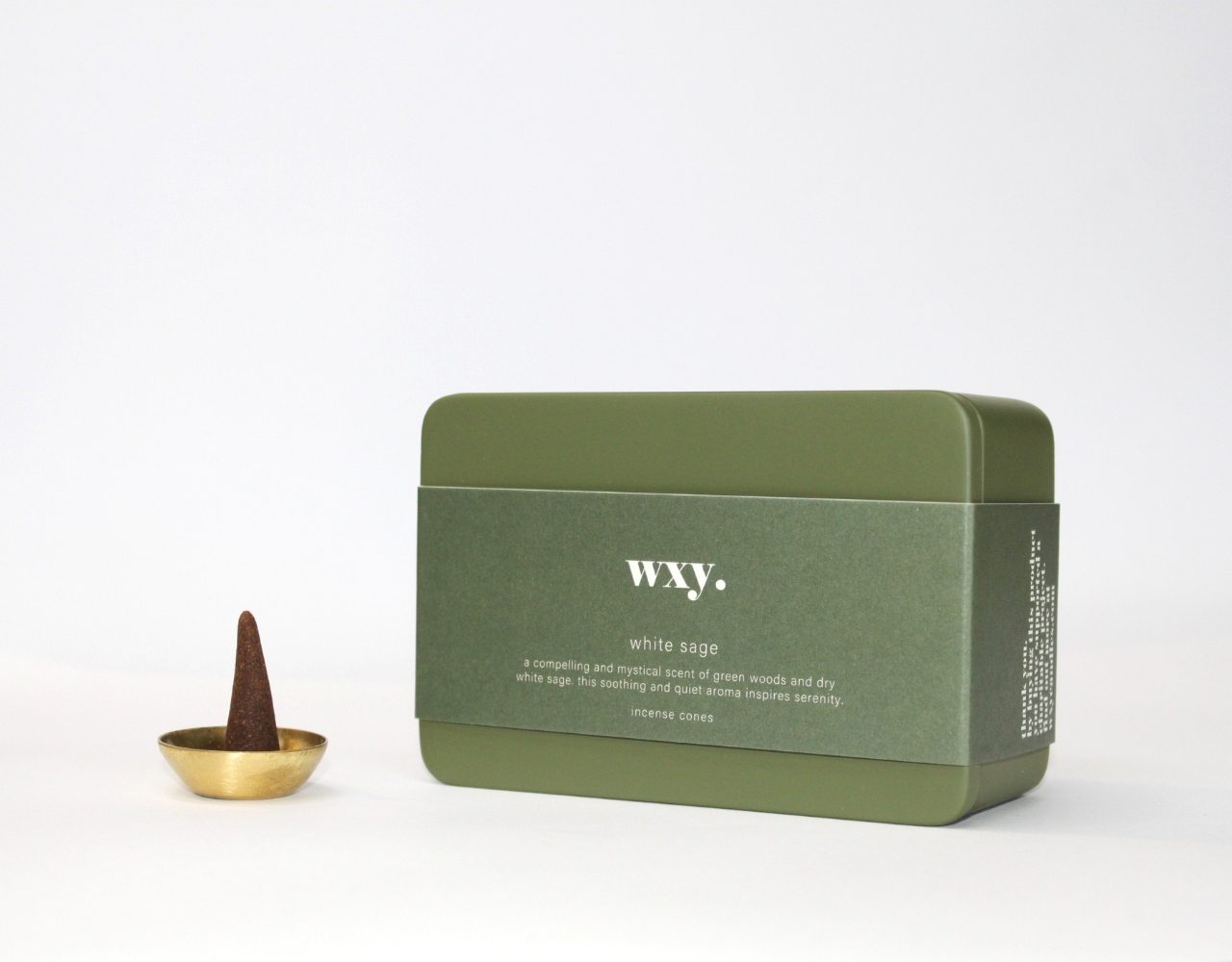 WXY Pack of 20 White Sage Incense Cones and Burner
