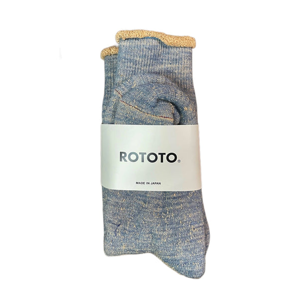 RoToTo Double Face Socks Blue Brown