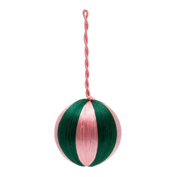 Anna + Nina Small Pink + Green Stripe Ornament