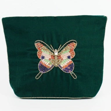 My Doris Velvet Beaded Butterfly Make Up Bag