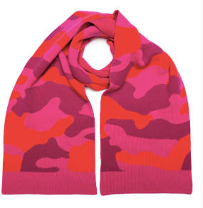 Green Thomas Knitwear Camo Blanket Scarf Pink Mix
