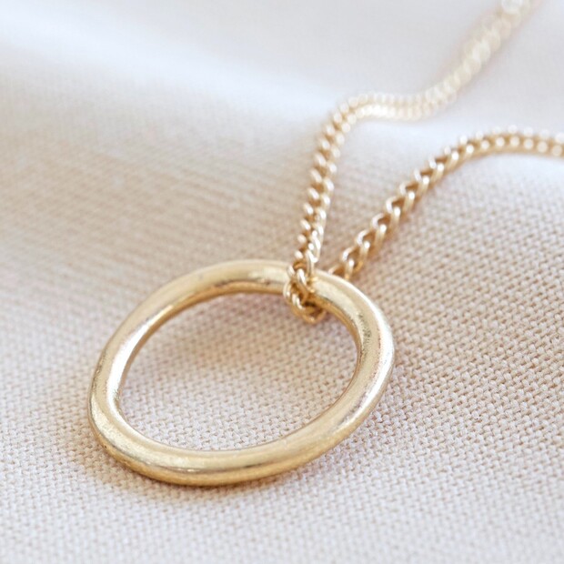 Lisa Angel Organic Style Hoop Gold Necklace