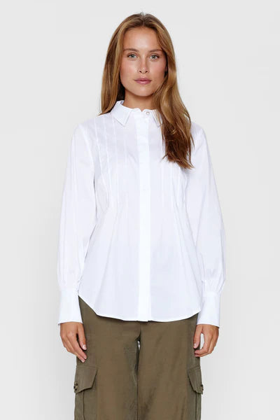 Numph Helena Long Loose Fit White Shirt
