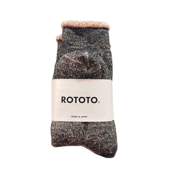 rototo-double-face-socks-black-brown
