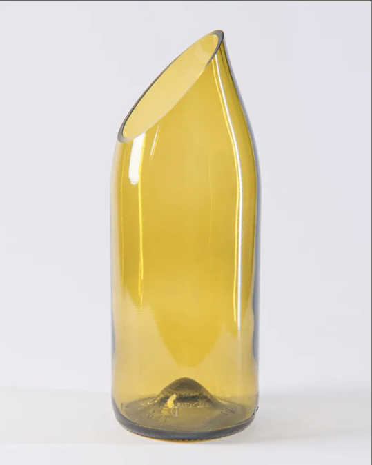 Plates & Culotées Vase Chaloupé Ocre - Vase Façonné À Partir D'une Bouteille De Vin