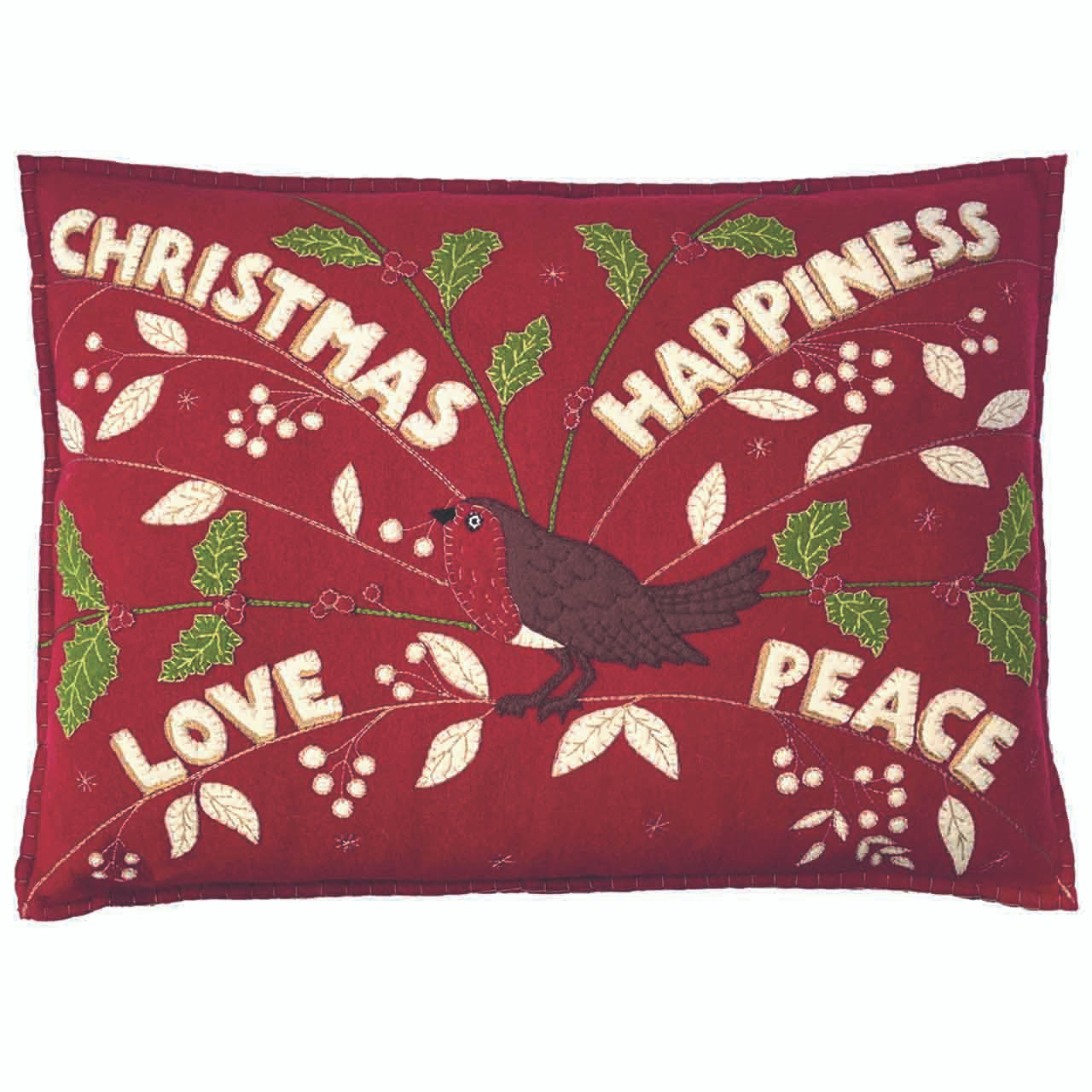 Jan Constantine Christmas Robin Cushion - Red