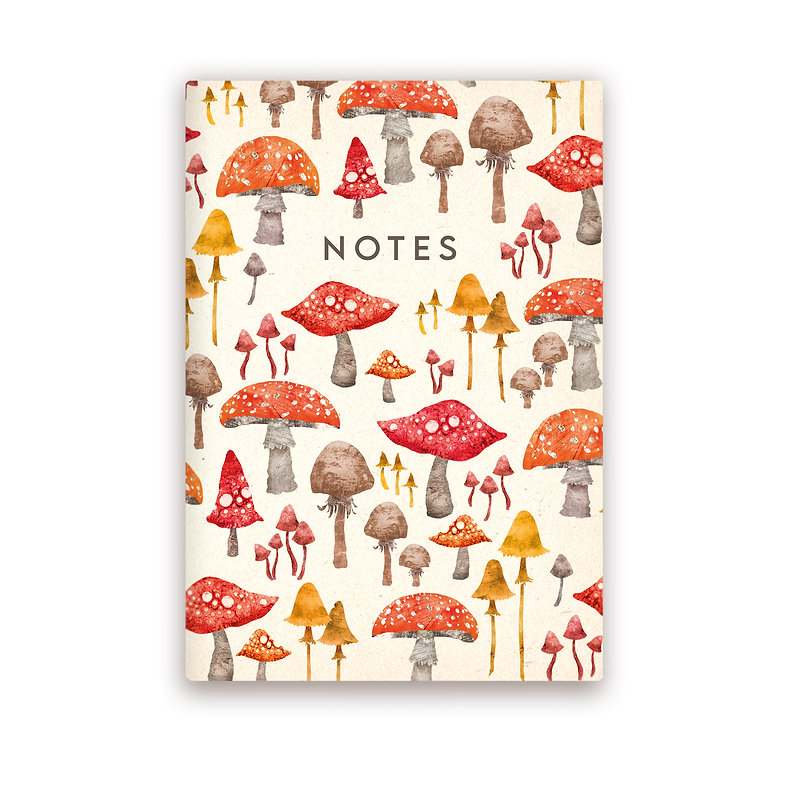 Emily Nash Illustration Toadstool Pattern Notebook - A5 Lined