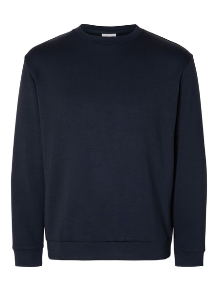 Selected Homme Menswear Soft Crew Neck Navy Sweater