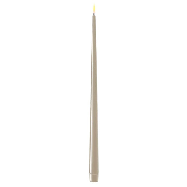TUSKcollection Sand Grey Pack Of Two Led Taper Candles Two Sizes Available