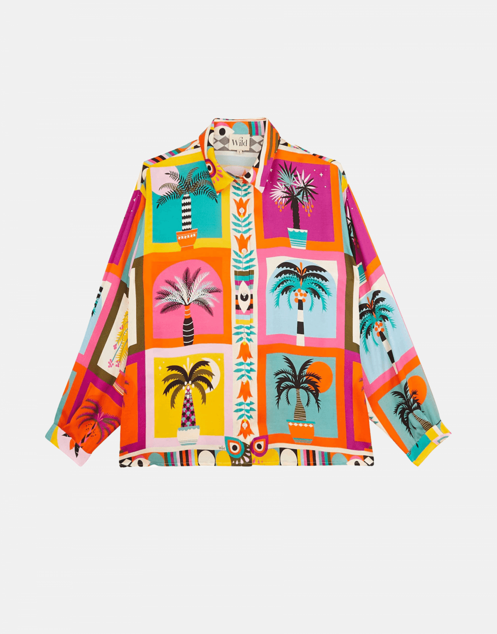 wild Wild Bonaventure Beldi Palm Tree Print Shirt Col: Bright Multi, Size: