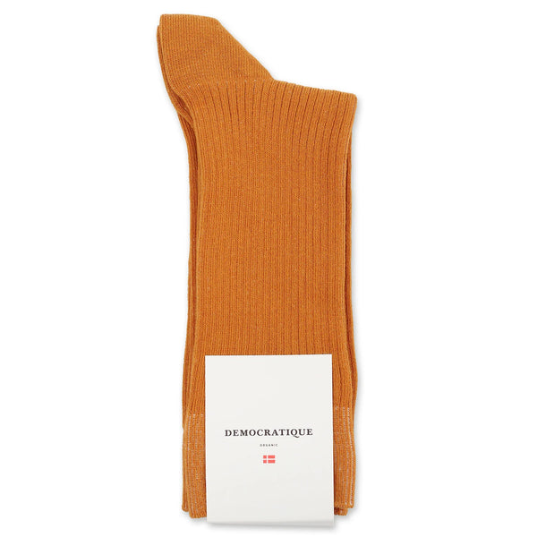 Democratique Socks Fine Rib Organic Cotton Socks | Honey