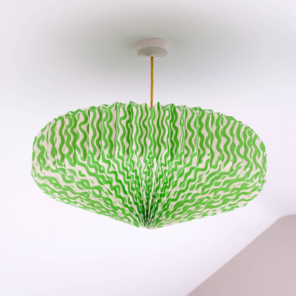 AARVEN Origami Paper Lamp Shade - Green Wiggle Saucer
