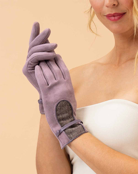 Powder Genevieve Faux Suede Gloves - Lavender