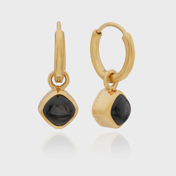 Anna Beck Hypersthene Cushion Charm Earrings - Gold