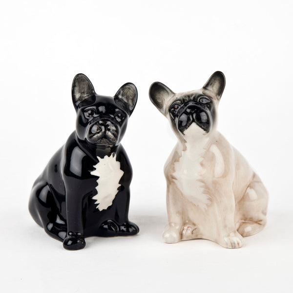 Quail Ceramics Hand Painted Salt And Pepper Set - French Bulldog