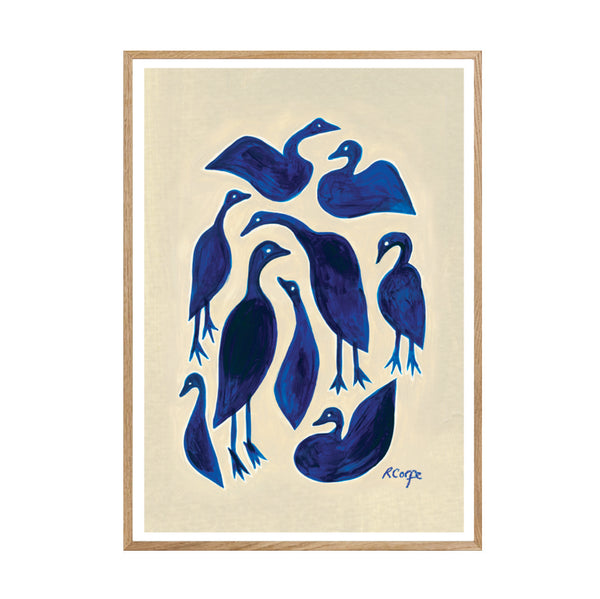 Rosanna Corfe A3 Blue Ducks Print
