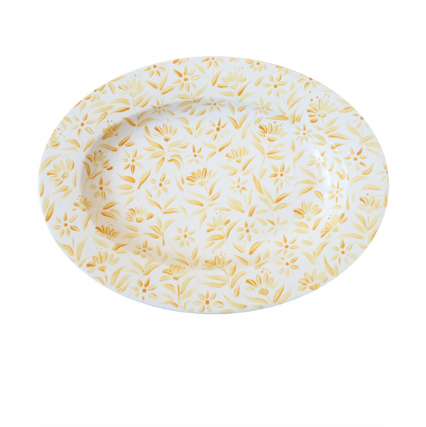 Rosanna Corfe Yellow Sunburst 01 Floral Platter