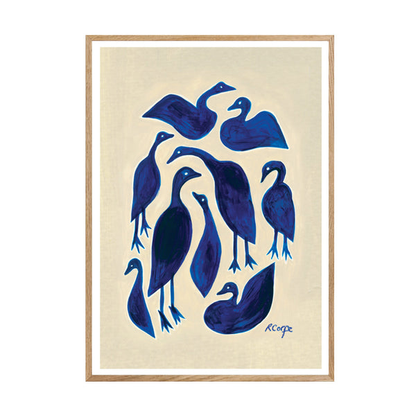 Rosanna Corfe A2 Blue Ducks Print