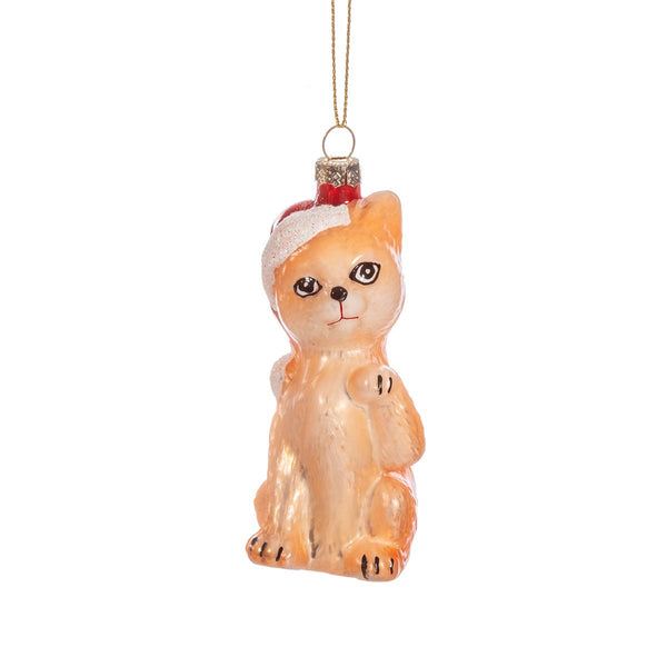 Sass & Belle  Kitten with Hat Shaped Bauble