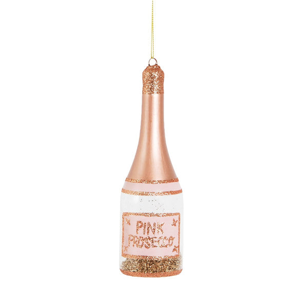 Sass & Belle  Lets Celebrate Pink Prosecco Shaped Bauble - Sass & Belle
