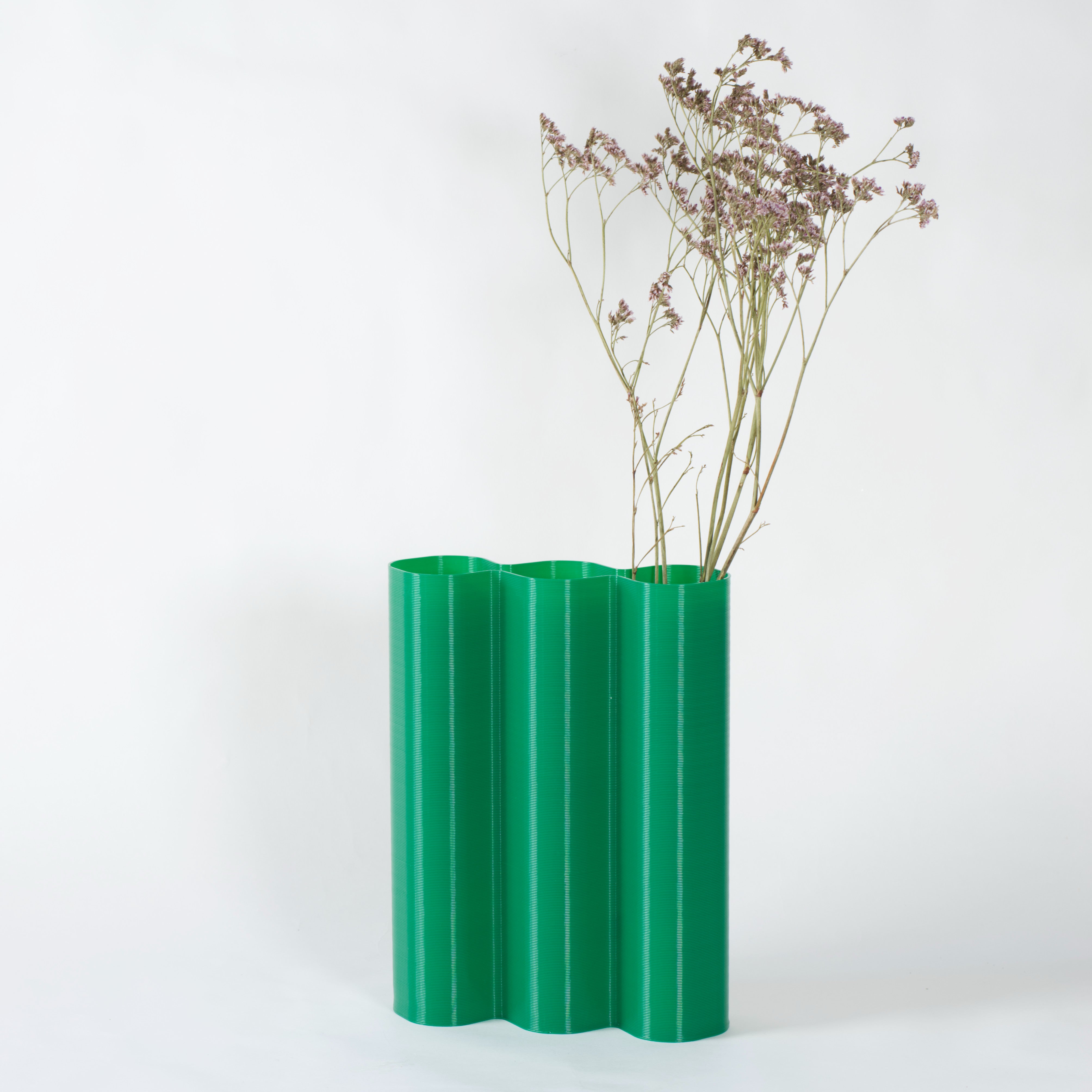 Warren&Laetitia Vase Alvaro L Vert - Plastique Recyclé Et Impression 3d - -