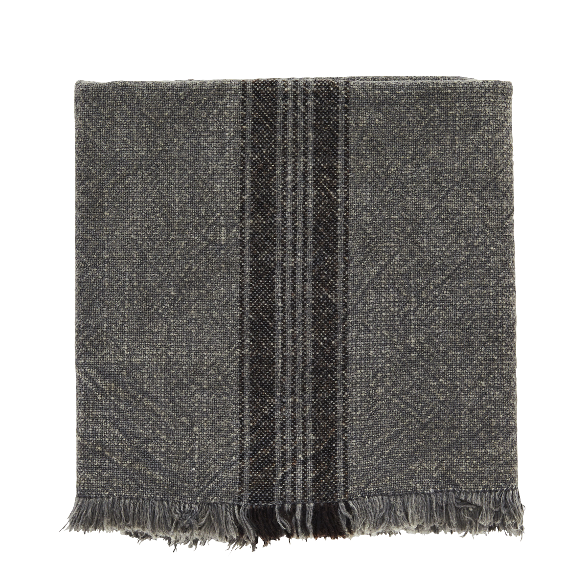 Madam Stoltz Dark Grey and Black Striped Tea Towel