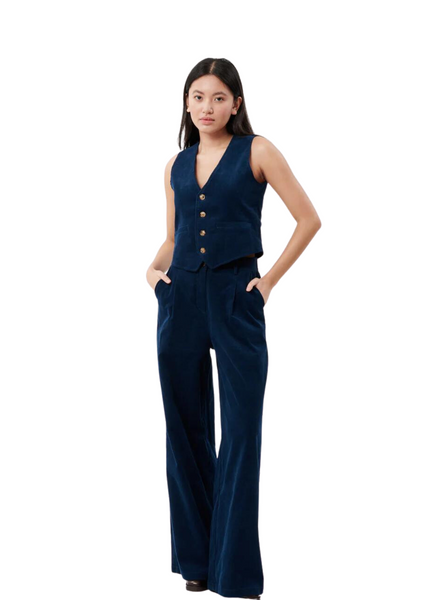 FRNCH Philo Trousers In Blue Marin