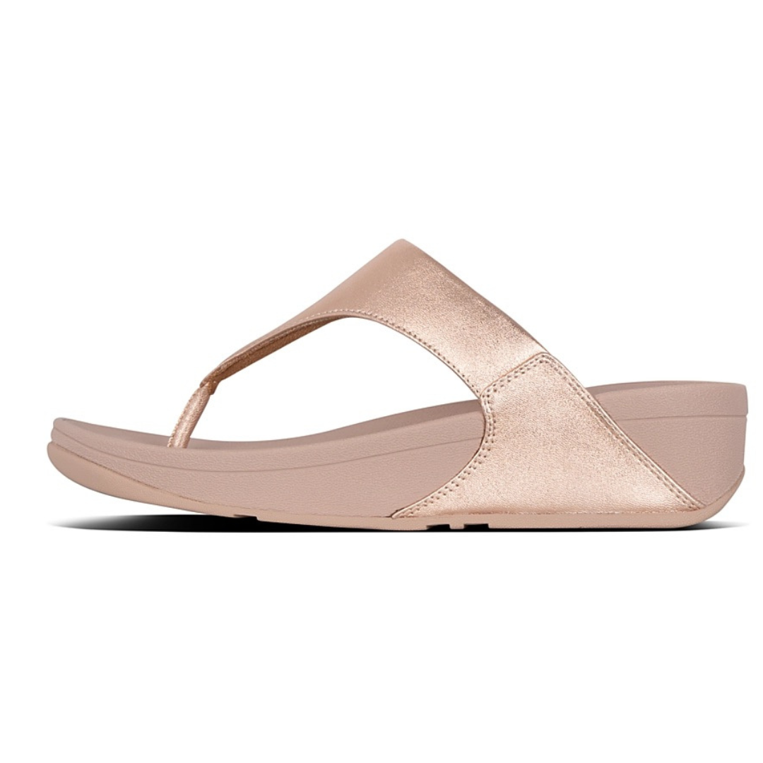 FitFlop Lulu Leather Toe Post Sandal Rose Gold - Rose Gold, 3