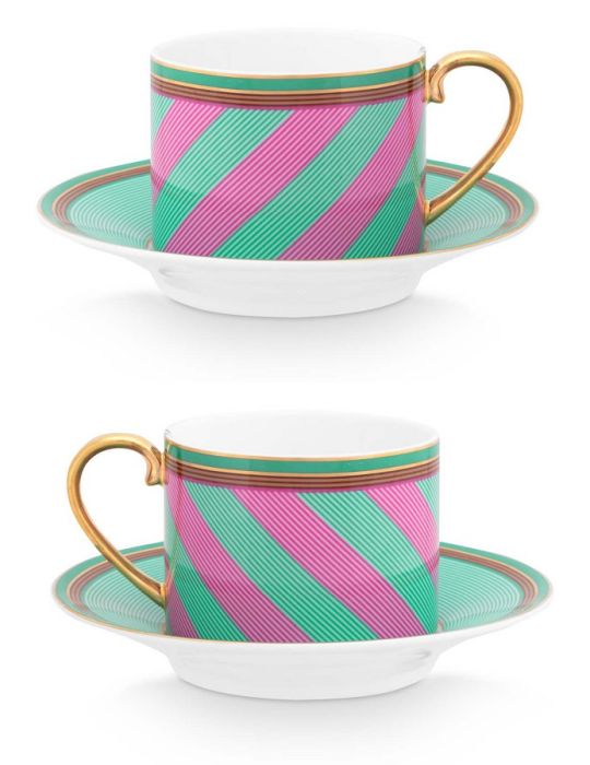 Pip Studio Chique Stripes Cup and Saucer (set of 2)