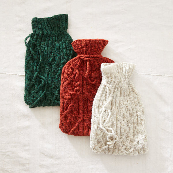 Aura Que Tamasi Cable Knit Hot Water Bottle Cover. - Fair Trade