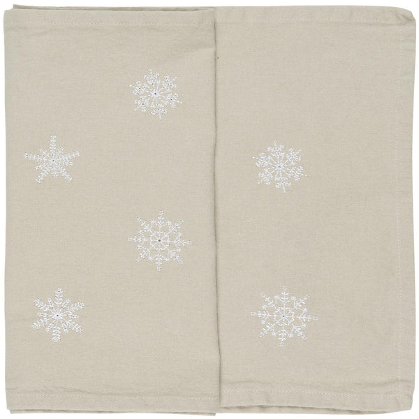 Waltons of Yorkshire Set Of Two Linen Look Snowflake Napkins