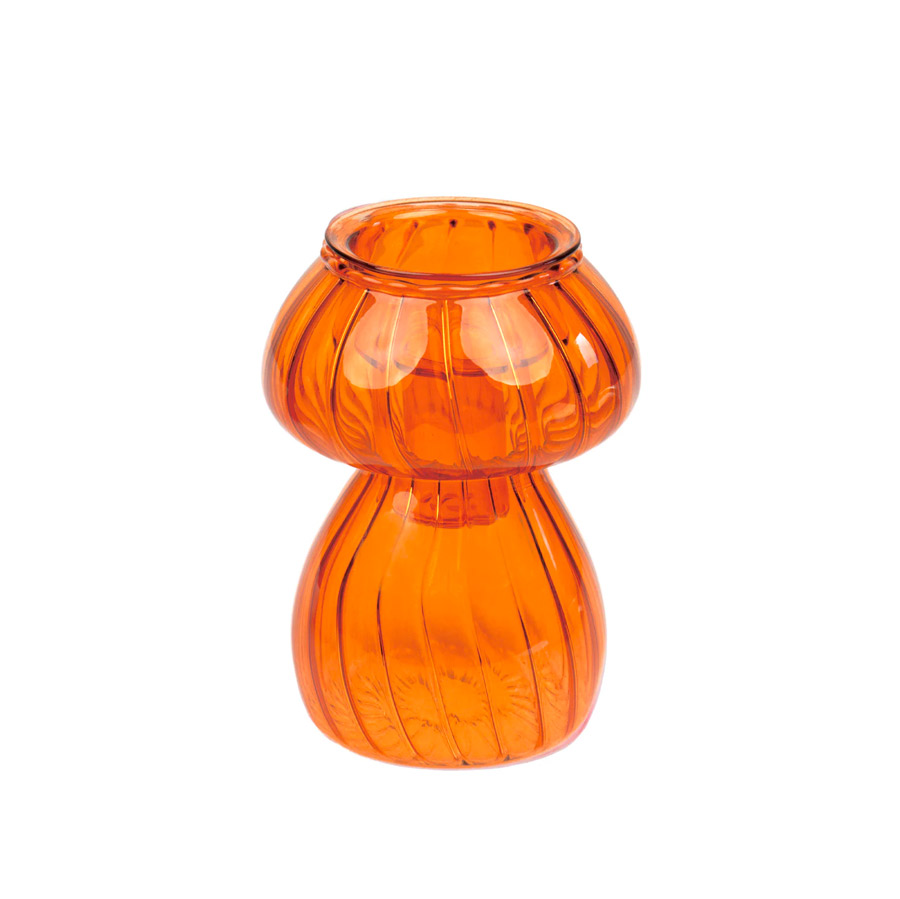 Talking Tables Mushroom Glass Candle Holder - Orange