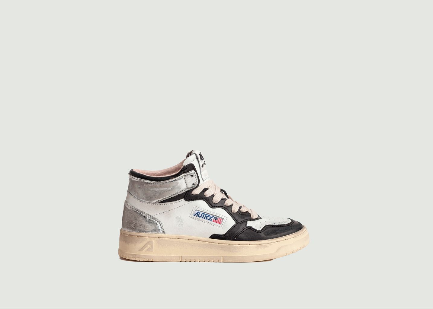 Autry Vintage Leather Three-Tone High Top Sneakers