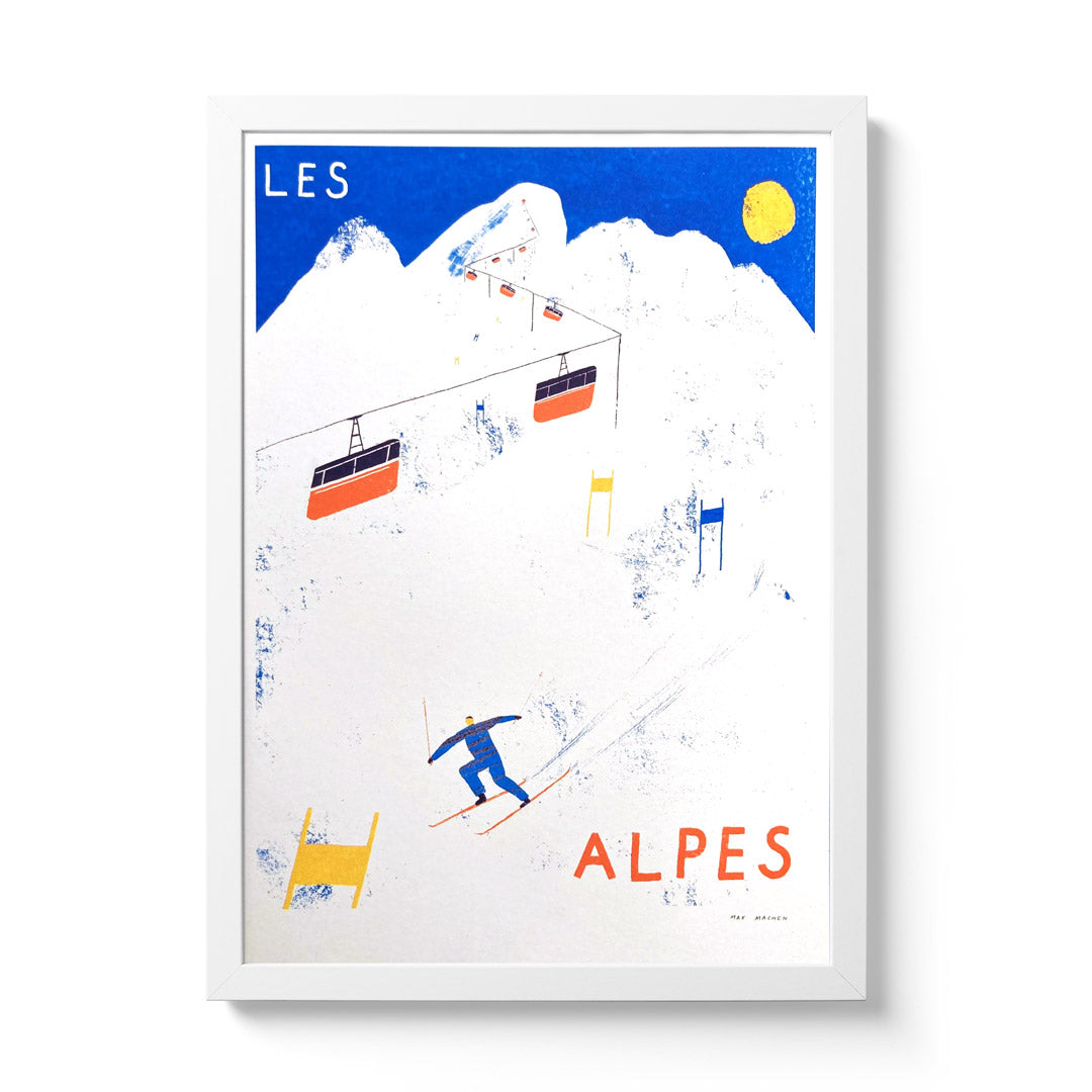 Max Machen Les Alpes A3 Framed Riso Print