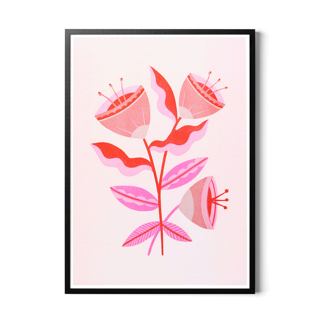 Melissa Donne Abstract Flowers A3 Framed Riso Print