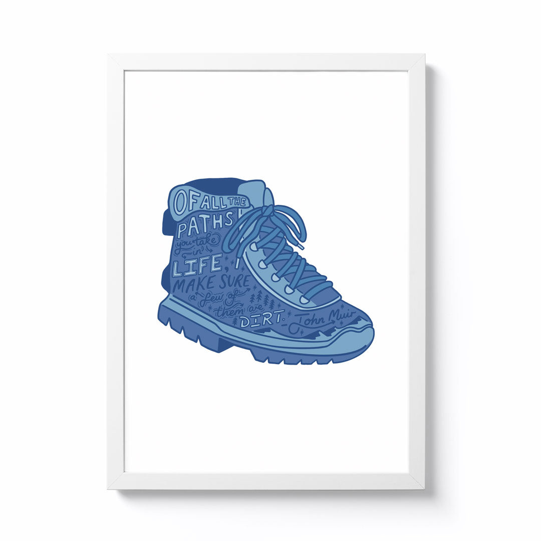 Rachel Hall A4 Walking Boots Framed Print