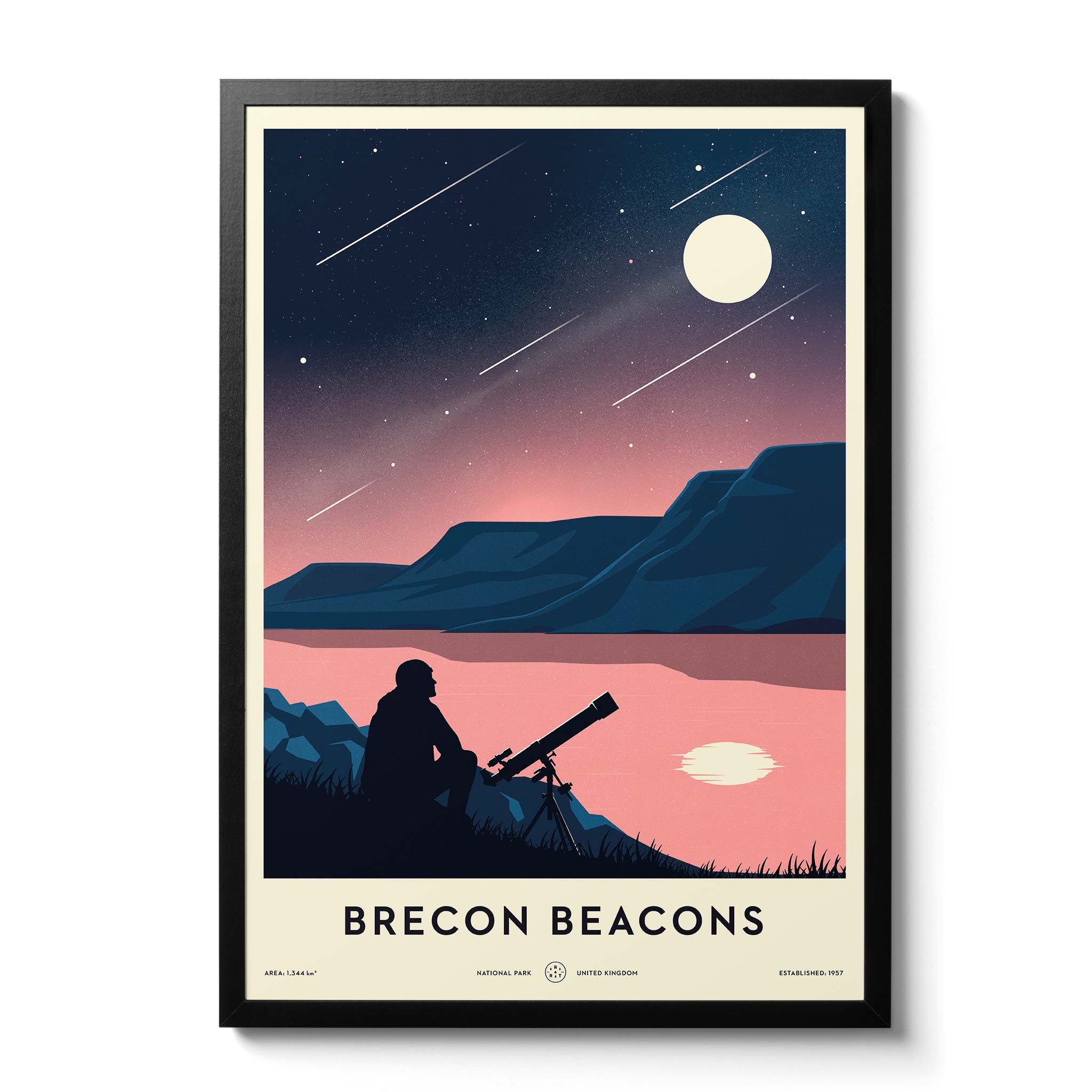 Telegramme Paper Co Beacon Beacons National Park A3 Framed Print