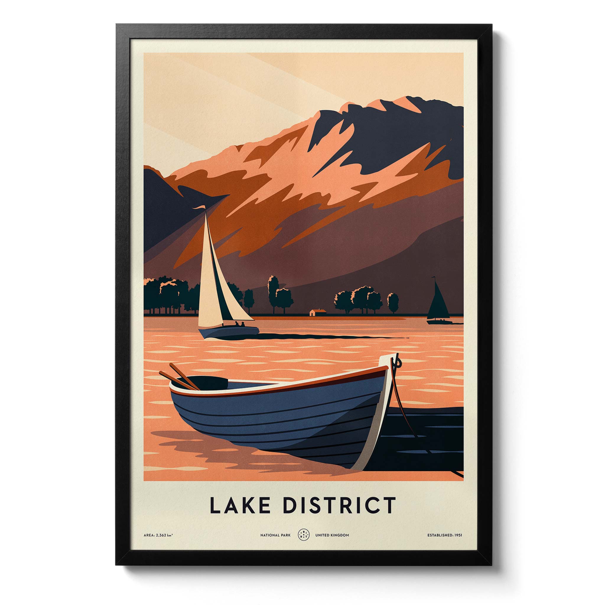 Telegramme Paper Co Lake District National Park A3 Framed Print