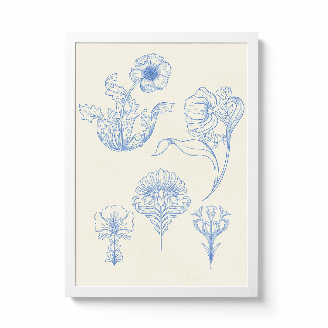 Alice Needham A4 Cream Botanical Framed Print