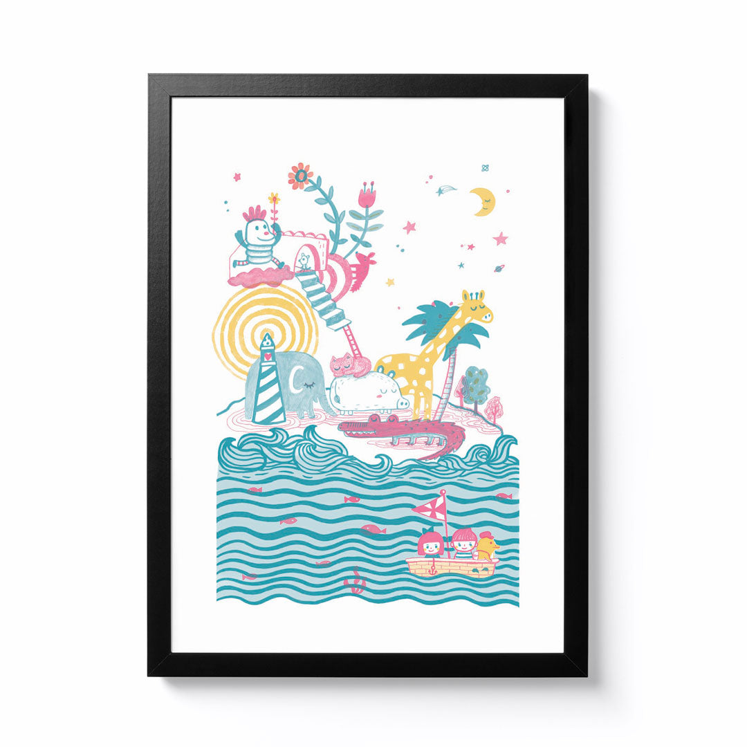 Bel's Art World A4 Sail Your Boat Framed Print